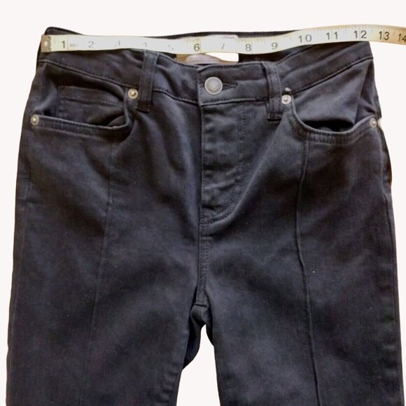 Free People Jeans 26 Black Stretch Raw Cut Ankle - Picture 6 of 15